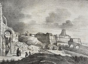 意大利卡拉布里亚克罗托内风景，Salvatore Puglia 的石版画，选自 Poliorama Pittoresco，第 51 期，7 月 29 日