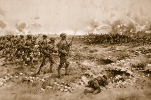 他们最后的希望：士气低落的德国士兵恳求前进的英国军队宽大处理（石刻） 作者 塞缪尔（后）贝格