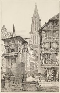 Rue Mercière 和斯特拉斯堡大教堂的西面