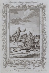 沃尔夫将军在魁北克围城战中死于掷弹兵和志愿者的怀抱（版画） 作者 塞缪尔（之后）鲸鱼