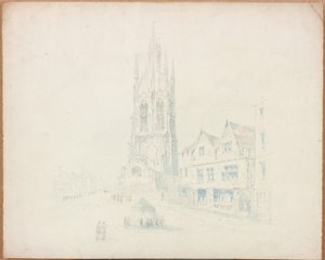 来自Lord Collingwood&39;s House的圣尼古拉斯大教堂（铅笔和纸上的wc） 作者 塞缪尔·比尔斯顿