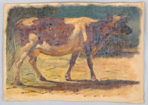 素描，研究。奶牛，1876 年 8 月 作者 塞缪尔·科尔曼（Samuel Colman）