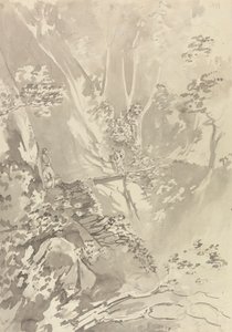穿越峡谷桥梁的人物 作者 塞缪尔·戴维斯（Samuel Davis）