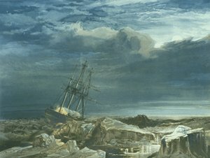 1850年10月8日，包装中的HMS调查员，由E.Walker雕刻，于1854年出版