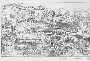 1544年国王亨利八世（1491-1547）的布洛涅围城，由詹姆斯·巴西尔（James Basire）雕刻，1788年（另见106603）