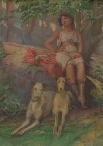 双犬图 作者 塞缪尔·伊沙姆（Samuel Isham）