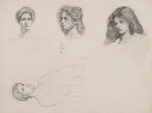 女性头的剪影 作者 塞缪尔·伊沙姆（Samuel Isham）