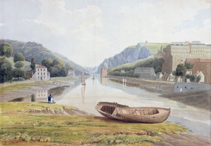 与 Hotwells 和 Clifton 一起俯瞰雅芳河，约 1825 年