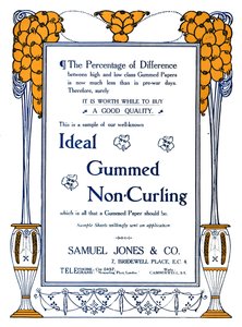 塞缪尔·琼斯（Samuel Jones＆Co.）-理想的无卷曲广告，1919年 作者 塞缪尔·琼斯（Samuel Jones）