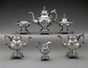 茶和咖啡服务，c。 1824-1829（银） 作者 塞缪尔·柯克（Samuel Kirk）
