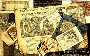 雕刻品、书页、扑克牌等组成的变形画（图画 作者 塞缪尔·摩尔