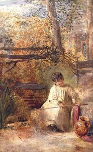 一个钓鱼的男孩 作者 塞缪尔·帕尔默（Samuel Palmer）