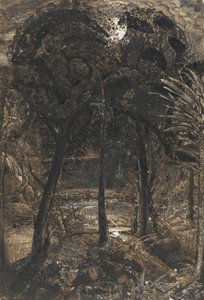 月光下的河水蜿蜒曲折 作者 塞缪尔·帕尔默（Samuel Palmer）