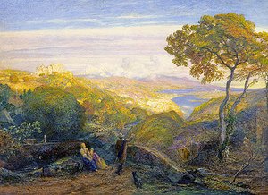 风景（布面油画） 作者 塞缪尔·帕尔默（Samuel Palmer）