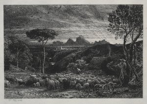 打开折页，1880年。 作者 塞缪尔·帕尔默（Samuel Palmer）