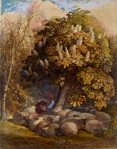 带有七叶树的田园诗，约1830-1831年 作者 塞缪尔·帕尔默（Samuel Palmer）