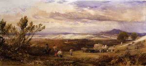 玉米田，阴天的早晨（水彩画） 作者 塞缪尔·帕尔默（Samuel Palmer）
