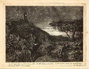孤独的塔（蚀刻画） 作者 塞缪尔·帕尔默（Samuel Palmer）