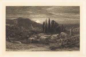 升起的月亮 作者 塞缪尔·帕尔默（Samuel Palmer）