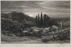 升起的月亮 作者 塞缪尔·帕尔默（Samuel Palmer）