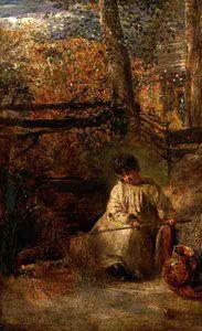 年轻的钓鱼者（板上油画） 作者 塞缪尔·帕尔默（Samuel Palmer）