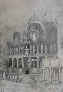 圣马克教堂内部，c1830，1925年。 作者 塞缪尔·普鲁特