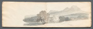 写生簿：艾尔登·希尔斯（Eildon Hills），1814年。 作者 塞缪尔·普鲁特