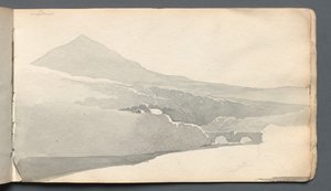 速写本"有桥的山景" 作者 塞缪尔·普鲁特