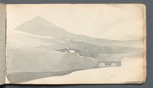 写生簿：《山间风景与桥》，1814年。 作者 塞缪尔·普鲁特