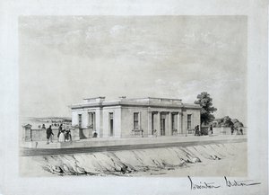 斯温顿站，c1840（纸上着色版画） 作者 塞缪尔·拉塞尔