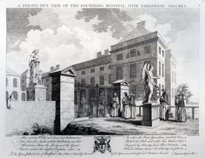 铸造医院的透视图，由Edward Rooker，1749年雕刻 作者 塞缪尔·瓦尔