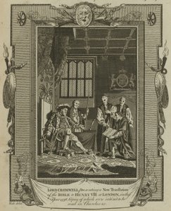克伦威尔勋爵在1538年在伦敦向亨利八世国王赠送了新的圣经译本 作者 塞缪尔·瓦尔