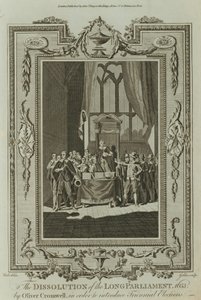奥利弗·克伦威尔 (Oliver Cromwell) 解散长议会 1653 (雕刻) 作者 塞缪尔·瓦尔