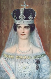 Zita de Bourbon-Parme加冕画象作为匈牙利的女王-王后，1917年