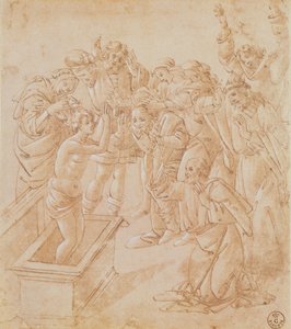 拉撒路的复活（水粉画笔墨）。 作者 桑德罗·波提切利（Sandro Botticelli）