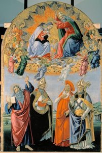 玛丽与四位圣徒加冕 作者 桑德罗·波提切利（Sandro Botticelli）