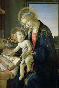 本书的麦当娜（蛋彩画和木板上的油）c。 1480年至1481年