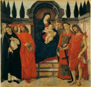 玛丽与孩子和圣徒 作者 桑德罗·波提切利（Sandro Botticelli）