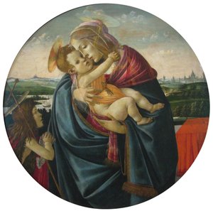 圣母子与施洗者圣约翰 作者 桑德罗·波提切利（Sandro Botticelli）和工作室
