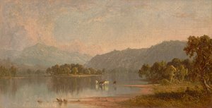 从萨科河看华盛顿山 1858 年（布面油画） 作者 桑福德·罗宾逊·吉福德