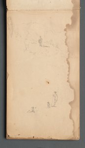 写生簿，第02页：1859年，《有狗的风景》。 作者 桑福德·罗宾逊·吉福德