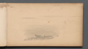 速写本，第04页：带颜色标记的海上景观，1859年。 作者 桑福德·罗宾逊·吉福德