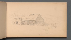 写生簿，第14页：1859年9月2日，柏林瀑布。 作者 桑福德·罗宾逊·吉福德