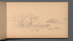 素描本，第 20 页："密歇根州峰岛，59 年 9 月 7 日"。 作者 桑福德·罗宾逊·吉福德