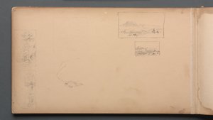 速写本，第37页：缅因州风景名胜，1859年。 作者 桑福德·罗宾逊·吉福德