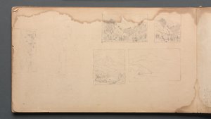 速写本，第39页：缅因州风景小插图，1859年。 作者 桑福德·罗宾逊·吉福德