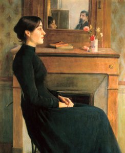 Portrait of a woman, painting by Santiago Rusinol y Prats