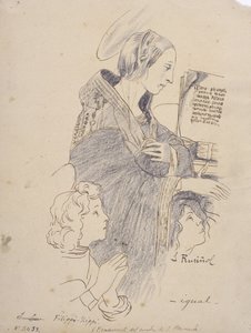 菲利波·利皮（Filippo Lippi）的“圣伯纳德视觉”中的圣母 作者 圣地亚哥·鲁西诺（SantiagoRusiñol）