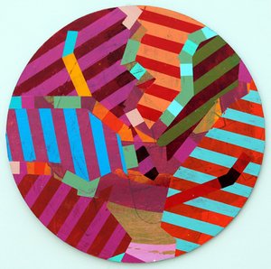 天地之间 VIII-A（圆板上的丙烯画） 作者 莎拉·海沃德