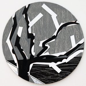 天地之间 VIII-B（圆板上的丙烯画） 作者 莎拉·海沃德